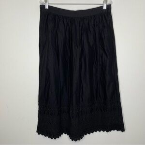 GAP Black Eyelet Cotton Midi Skirt